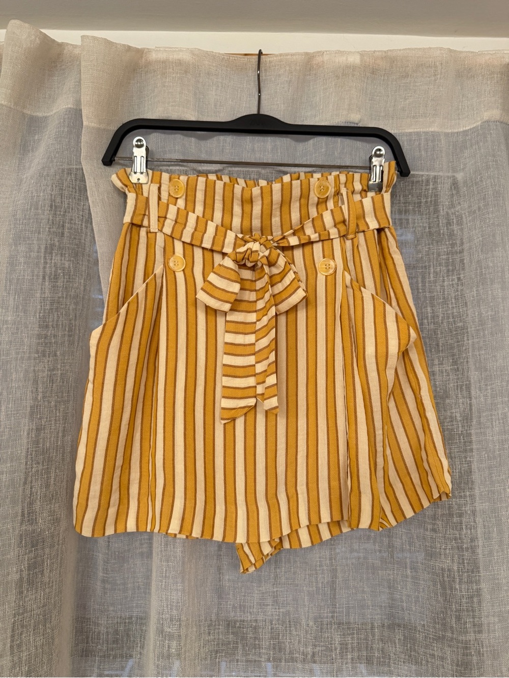 Zara Striped Paperbag Waist Skort